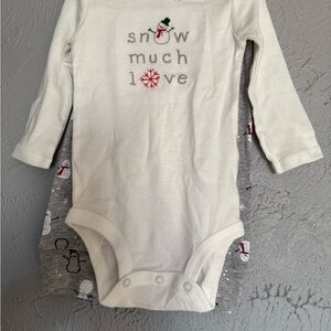 Just One You by Carter’s Snow Much Love White and Gray Kids One Piece and pants